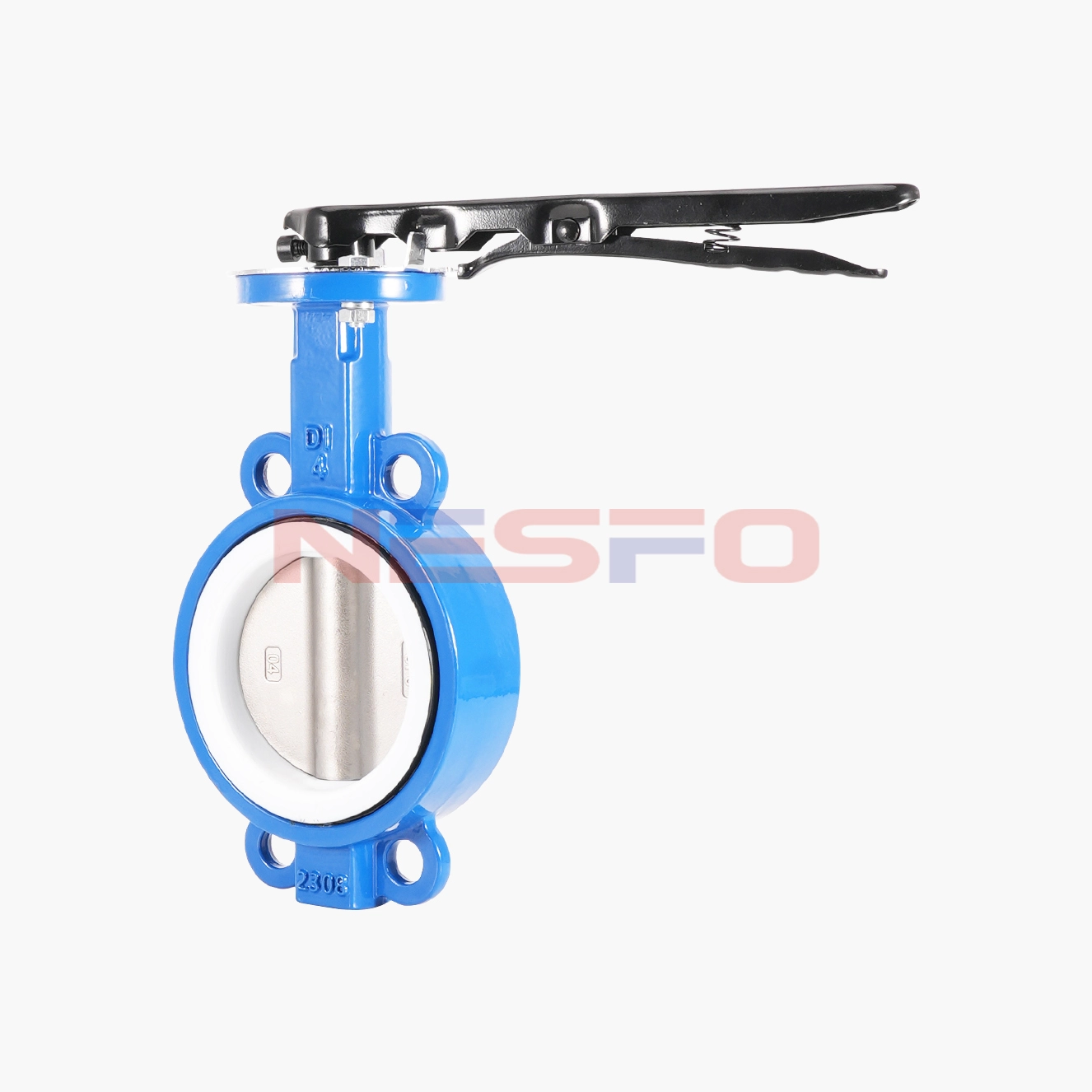 球墨铸铁手柄对夹四氟蝶阀 D71F-16Q（images 1）