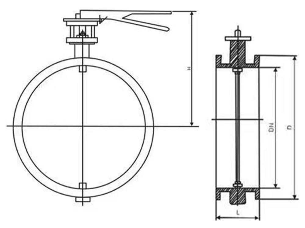 铸钢对夹通风蝶阀 D71W-1C（images 2）