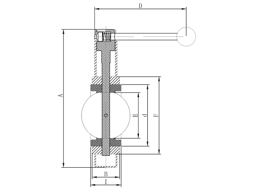 304不锈钢卫生级对夹硅胶蝶阀 D71X-10P（images 2）