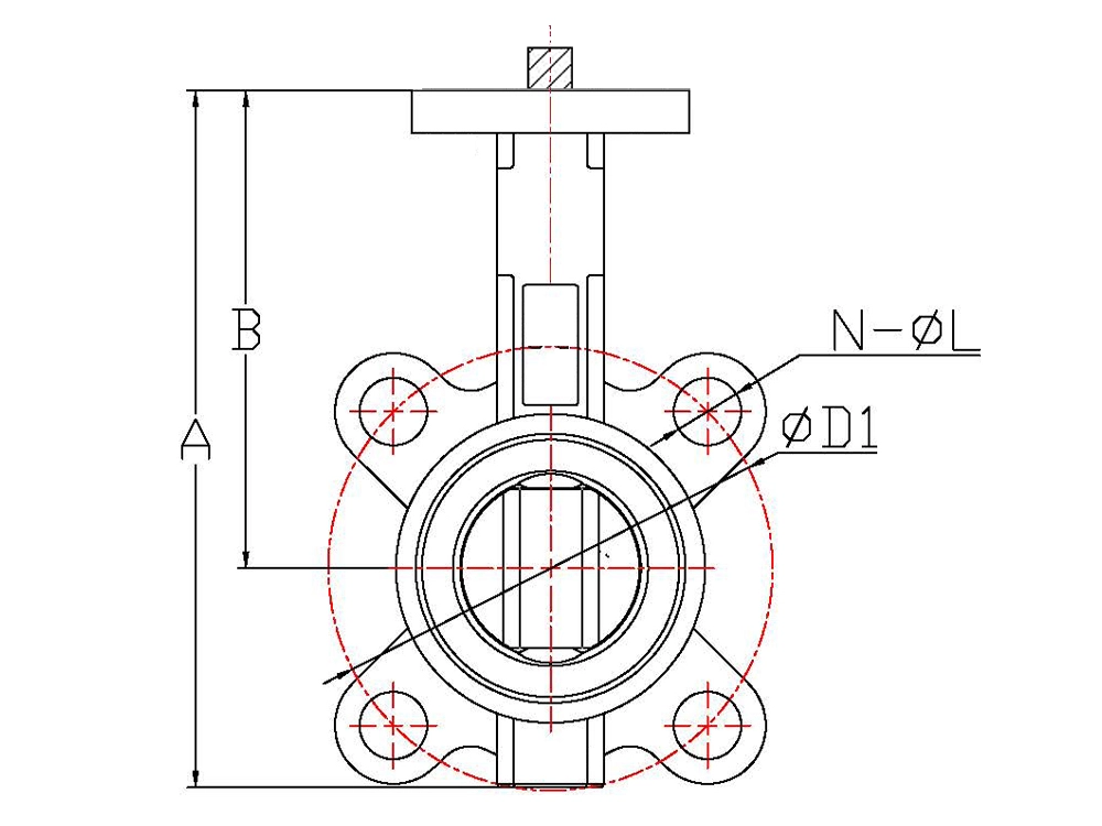 304不锈钢压杆式手柄对夹蝶阀 D71X-10P（images 2）
