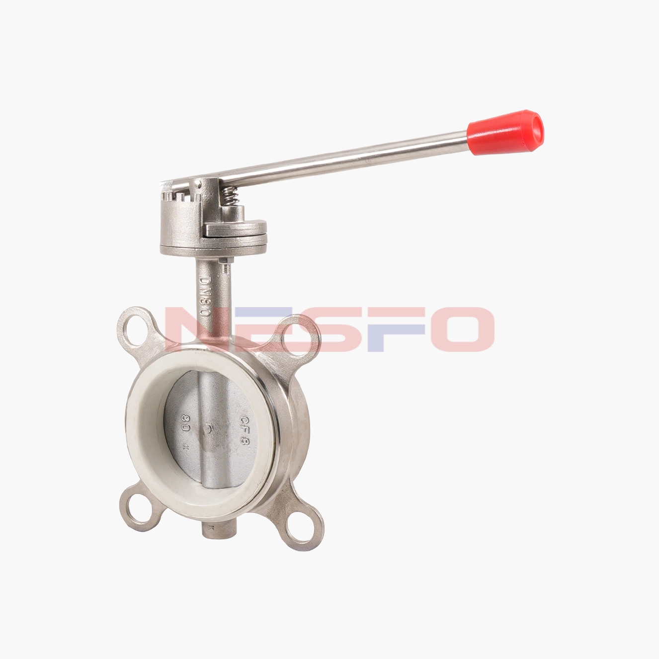 304不锈钢压杆式手柄对夹蝶阀 D71X-10P（images 1）