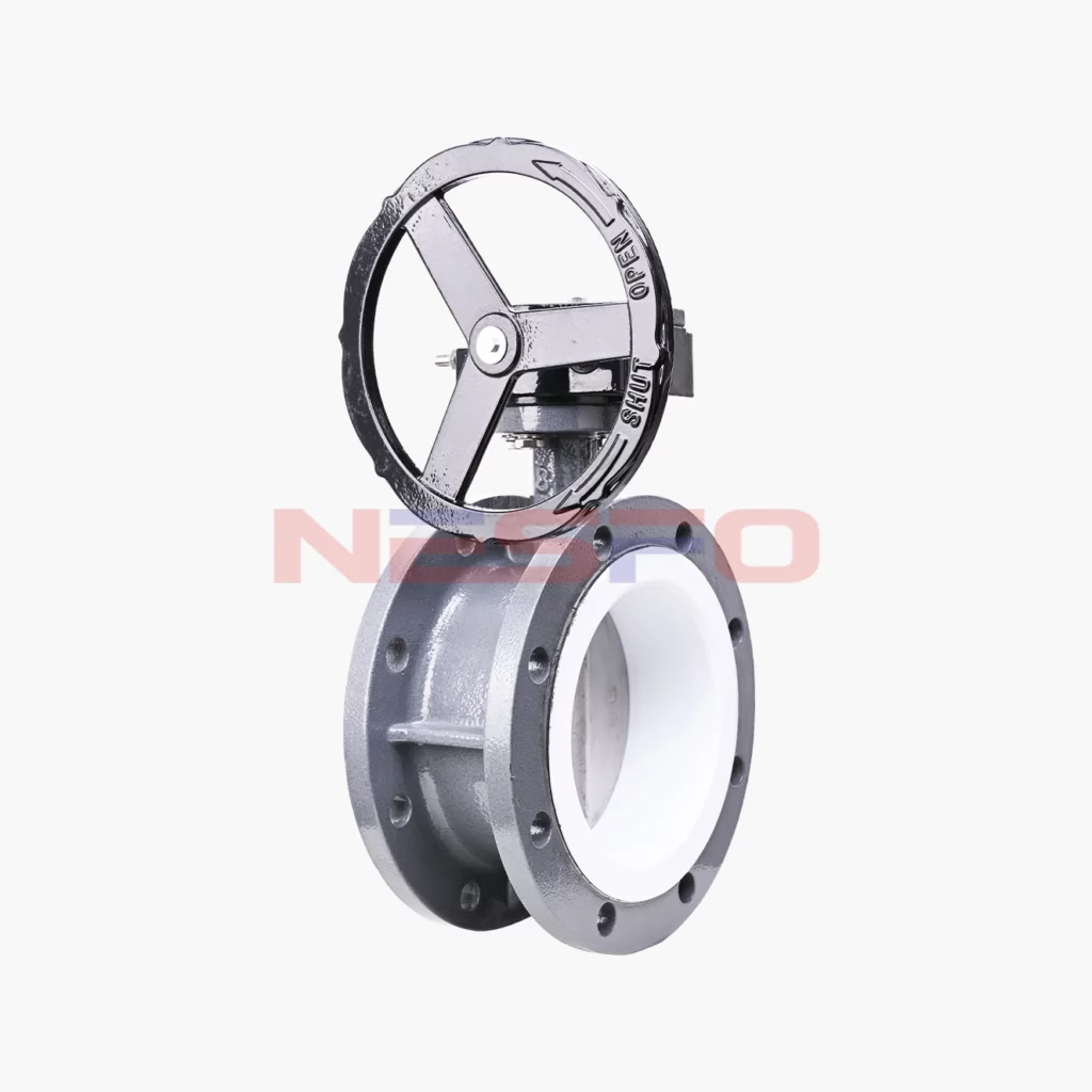 铸钢涡轮四氟法兰蝶阀 D341F-16C