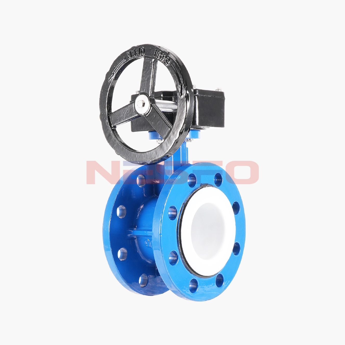 球墨铸铁涡轮四氟法兰蝶阀 D341F-16Q（images 1）