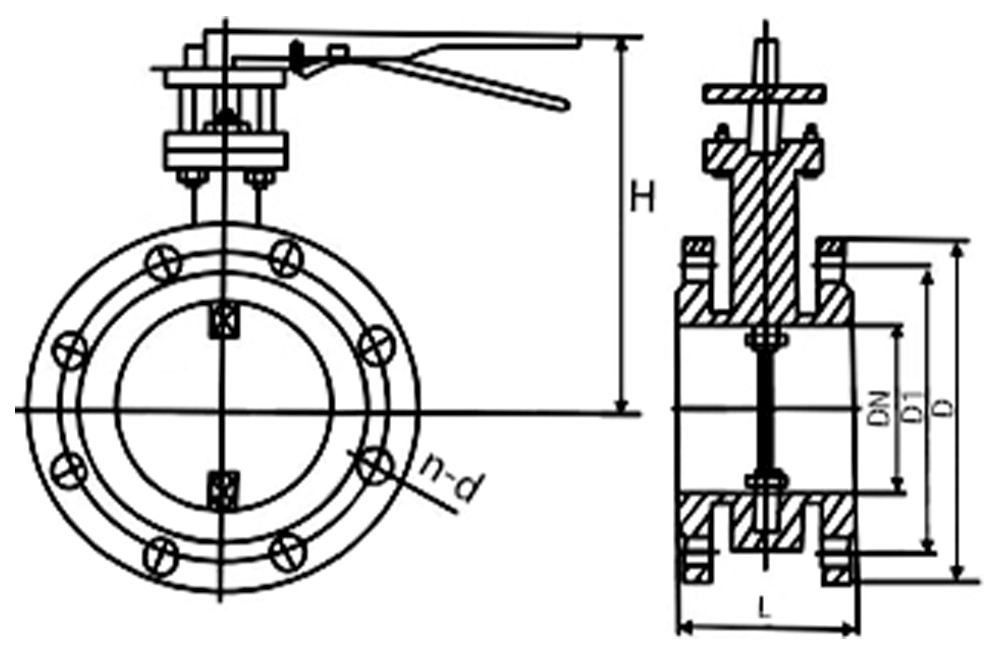 铸钢涡轮法兰通风蝶阀 D341W-1C（images 2）